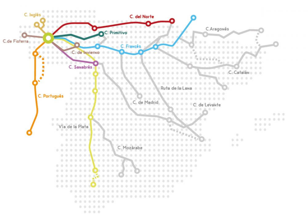 camino de santiago porto route map
