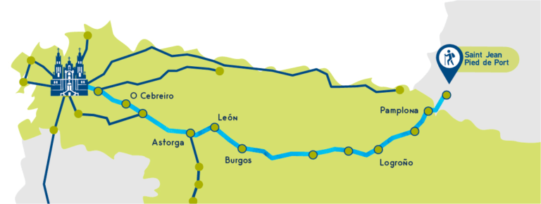 el camino de santiago frances map